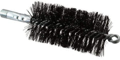 Schaefer Brush - 4-1/2" Brush Length, 2-1/4" Diam, Double Stem, Double Spiral Tube Brush - 7-1/2" Long, Tempered Steel Wire, 1/4" NPT Male Connection - Americas Industrial Supply