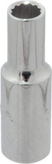 Proto - 3/8" Drive, Deep Hand Socket - 12 Points, 2-1/8" OAL, Chrome Finish - Americas Industrial Supply