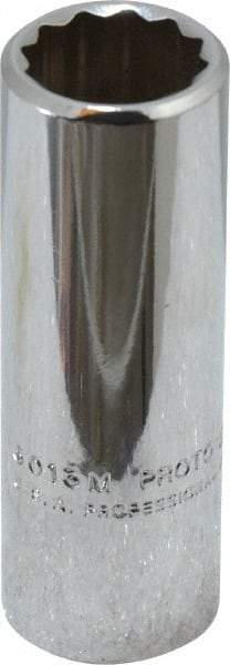 Proto - 3/8" Drive, Deep Hand Socket - 12 Points, 2-1/8" OAL, Chrome Finish - Americas Industrial Supply