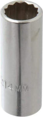 Proto - 3/8" Drive, Deep Hand Socket - 12 Points, 2-1/8" OAL, Chrome Finish - Americas Industrial Supply