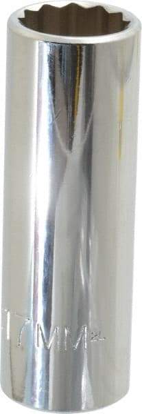 Proto - 3/8" Drive, Deep Hand Socket - 12 Points, 2-3/4" OAL, Chrome Finish - Americas Industrial Supply