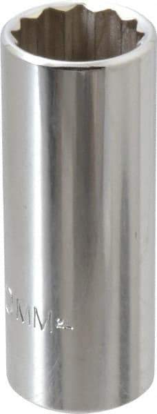 Proto - 3/8" Drive, Deep Hand Socket - 12 Points, 2-3/4" OAL, Chrome Finish - Americas Industrial Supply