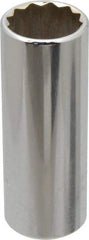 Proto - 3/8" Drive, Deep Hand Socket - 12 Points, 2-3/4" OAL, Chrome Finish - Americas Industrial Supply