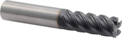 Niagara Cutter - 1/2" Diam, Fine Pitch, 1-1/4" LOC, 5 Flute Solid Carbide Corner Chamfer Roughing End Mill - TiAlN Finish, 3" OAL, 1/2" Shank Diam, Single End, Centercutting, 45° Helix - Americas Industrial Supply