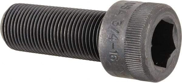 Holo-Krome - 3/4-16 UNF Hex Socket Drive, Socket Cap Screw - Alloy Steel, Black Oxide Finish, Fully Threaded, 2" Length Under Head - Americas Industrial Supply