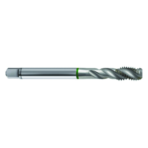 ‎M5 × 0.8 3FL 6H Cobalt Spiral Flute Semi-Bott Green Ring Tap-Bright-40 Degree Helix - Americas Industrial Supply