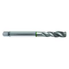 ‎M6 × 1.0 3FL 6H Cobalt Spiral Flute Semi-Bott Green Ring Tap-Bright-40 Degree Helix - Americas Industrial Supply