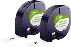 Dymo - 1/2" Wide x 156" Long, Black on White Paper Label Printer Cartridge - For DYMO Letratag Printers - Americas Industrial Supply