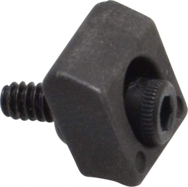 Mitee-Bite - 4-40 Screw Thread, 3/8" Wide x 0.075" High, Smooth Steel Standard Style Screw Mount Toe Clamp - 650 Lb Holding Force, 16" Lb Torque, 1.33 Lb Ft Torque, 0.26" Long Extension, 0.0075" Throw, 8 Clamps in Package - Americas Industrial Supply