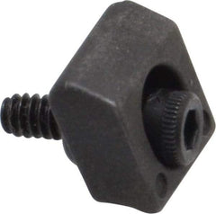 Mitee-Bite - 4-40 Screw Thread, 3/8" Wide x 0.075" High, Smooth Steel Standard Style Screw Mount Toe Clamp - 650 Lb Holding Force, 16" Lb Torque, 1.33 Lb Ft Torque, 0.26" Long Extension, 0.0075" Throw, 8 Clamps in Package - Americas Industrial Supply