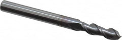 Niagara Cutter - 3/16", 9/16" LOC, 3/16" Shank Diam, 2" OAL, 2 Flute, Solid Carbide Square End Mill - Single End, TiCN Finish, Spiral Flute, 45° Helix, Centercutting, Right Hand Cut, Right Hand Flute, Series A245 - Americas Industrial Supply