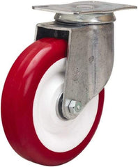 Hamilton - 5" Diam x 1-3/8" Wide x 6-1/16" OAH Top Plate Mount Swivel Caster - Polyurethane Mold on Polypropylene, 325 Lb Capacity, Sealed Precision Ball Bearing, 2-1/2 x 3-3/4" Plate - Americas Industrial Supply