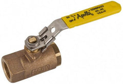 Apollo - 3/4" Pipe, Standard Port, Bronze Standard Ball Valve - 2 Piece, NPT Ends, Locking Lever Handle, 600 WOG, 150 WSP - Americas Industrial Supply