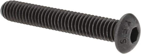Value Collection - 5/16-18 UNC Hex Socket Drive, Button Screw - Alloy Steel, Black Oxide Finish, Fully Threaded, 2" Length Under Head - Americas Industrial Supply