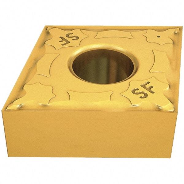 Iscar - CNGG431 SF Grade IC507 Carbide Turning Insert - TiCN/TiN Finish, 80° Diamond, 1/2" Inscr Circle, 3/16" Thick, 1/64" Corner Radius - Americas Industrial Supply