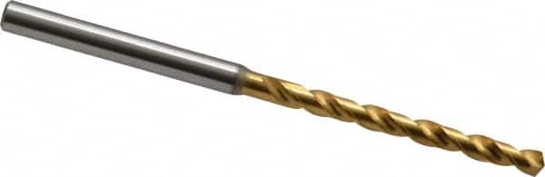OSG - 1/8" 130° Vanadium High Speed Steel Jobber Drill - TiN Finish, Right Hand Cut, Spiral Flute, Straight Shank, 68mm OAL, Standard Point - Americas Industrial Supply
