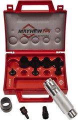 Mayhew - 11 Piece, 3 to 20mm, Hollow Punch Set - Round Shank, Alloy Steel, Comes in Plastic Case - Americas Industrial Supply