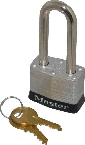 Master Lock - Keyed Alike Retaining Key Conductive Lockout Padlock - 2" Shackle Clearance, 9/32" Shackle Diam, 1-1/4" Body Height x 1-9/16" Body Width, Black, 4 Pins - Americas Industrial Supply