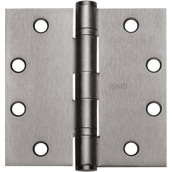 4-1/2″ Long x 5″ Wide Grade 1 Steel Full Mortise Ball Bearing Commercial Hinge Satin Chrome Finish, 5 Knuckles, 8 Holes