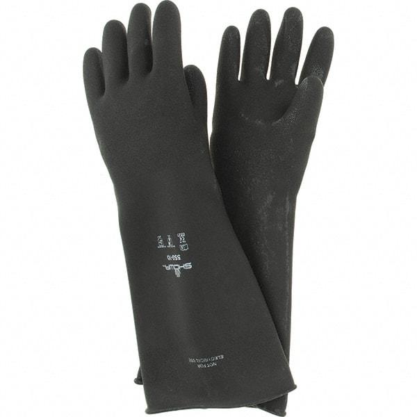 SHOWA - 40 mil Thick, Chemical Resistant Gloves - SZ 10 18"MP 1/PR LATEX RUBBER GLOVES - Americas Industrial Supply