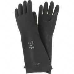 SHOWA - 40 mil Thick, Chemical Resistant Gloves - SZ 10 18"MP 1/PR LATEX RUBBER GLOVES - Americas Industrial Supply