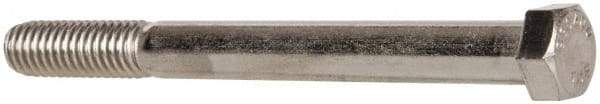 Value Collection - 7/16-14 UNC, 4-1/2" Length Under Head Hex Head Cap Screw - Partially Threaded, Grade 18-8 Stainless Steel, Uncoated, 5/8" Hex - Americas Industrial Supply
