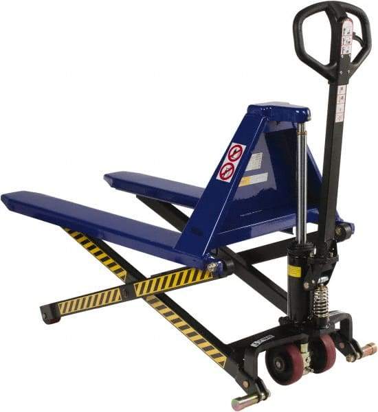 Value Collection - 3,000 Lb Capacity, 31-1/2" Lift Portable Tote Lifter - 3-1/2" Min Lift Height, 43" Fork Length x 27" Fork Width, 27" Overall Width - Americas Industrial Supply
