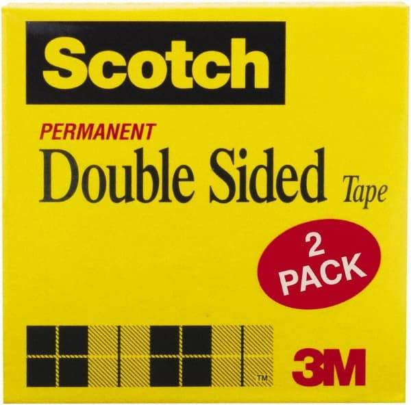 3M - 1/2" x 25 Yd Double Sided Tape - Transparent - Americas Industrial Supply