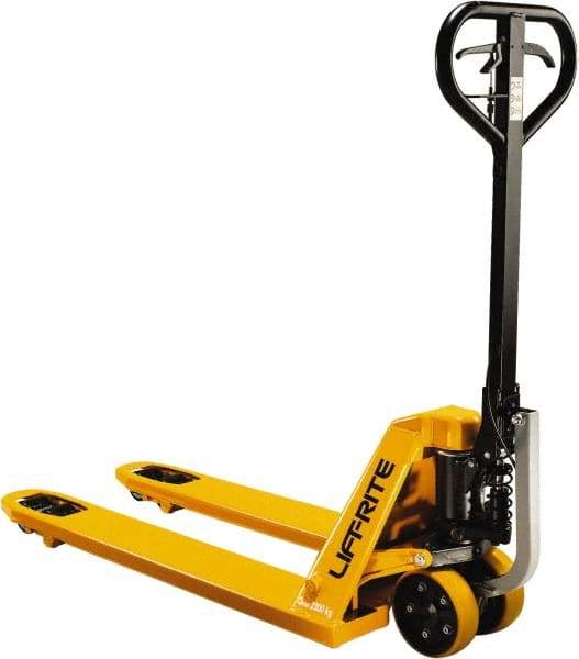 Lift-Rite - 5,000 Lb Capacity, 7-3/4" Lift Industrial Pallet Truck - 3" Min Lift Height, 48" Fork Length x 6-5/32" Fork Width, 27" Overall Width - Americas Industrial Supply