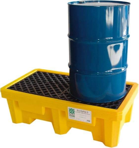 UltraTech - 66 Gal Sump, 3,000 Lb Capacity, 2 Drum, Polyethylene Spill Deck or Pallet - 53" Long x 29" Wide x 17" High, Liftable Fork, Inline Drum Configuration - Americas Industrial Supply
