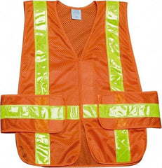 Ability One - High Visibility Vest - CL2 ORG/YLW UNIV FRONT CLOSE SAFETY VEST - Americas Industrial Supply
