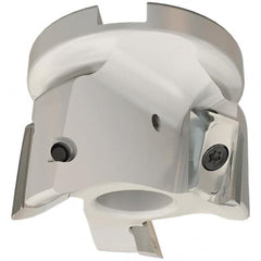 Iscar - 3 Inserts, 80mm Cut Diam, 27mm Arbor Diam, 20.5mm Max Depth of Cut, Indexable Square-Shoulder Face Mill - 0/90° Lead Angle, 50mm High, HM90 APCR 2206.. Insert Compatibility, Through Coolant, Series Helialu - Americas Industrial Supply