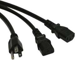 Tripp-Lite - 6' Long, NEMA 5-15P/IEC-320-C-13 Computer Cable - Black, Female, Male - Americas Industrial Supply