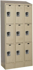 Hallowell - 9 Door, 3 Tier, Ready-Built Wardrobe & Box Lockers - Americas Industrial Supply
