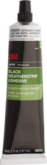 3M - 5 oz Tube Black Weatherstrip Adhesive - Series 08011, 24 hr Working Time, 24 hr Full Cure Time, Bonds to Rubber - Americas Industrial Supply