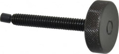 Gibraltar - 1/4-20 Knurled Shoulderless Swivel Pad Tip Steel Thumb Screw - 2-5/16" OAL, 1" Head Diam x 5/16" Head Height, Black Oxide Finish - Americas Industrial Supply