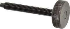 Gibraltar - 5/16-18 Knurled Shoulderless Dog Point Tip Grade 12L14 Steel Thumb Screw - 2-7/8" OAL, 1-1/8" Head Diam x 3/8" Head Height, Black Oxide Finish - Americas Industrial Supply