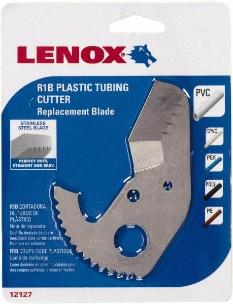 Lenox - Cutter Replacement Blade - Use with Lenox: 12123R1, Cuts PVC, CPVC, Pex, Polyethylene and Rubber Hose - Americas Industrial Supply