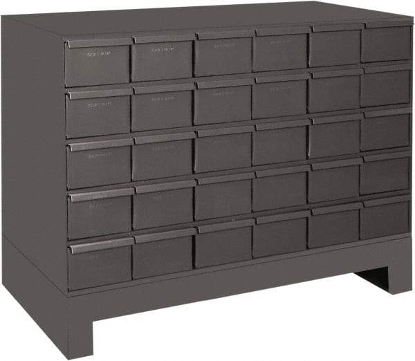 Durham - 30 Drawer, Small Parts Steel Storage Cabinet - 11-3/4" Deep x 34" Wide x 26-7/8" High - Americas Industrial Supply