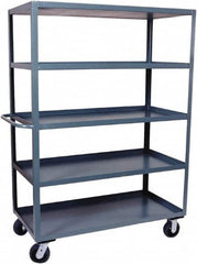 Jamco - 3,000 Lb Capacity, 5 Shelf, Steel Stock Truck - 48" Long x 30" Wide x 68" High, 6" Diam Phenolic Wheels - Americas Industrial Supply
