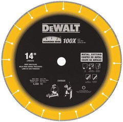 DeWALT - 14" Diam, 1" Arbor Hole Diam, 20 Tooth Wet & Dry Cut Saw Blade - Diamond-Tipped, Standard Round Arbor - Americas Industrial Supply