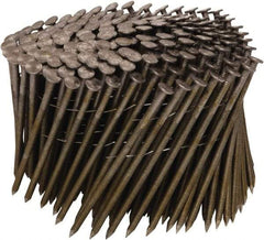 Stanley Bostitch - 11 Gauge 0.12" Shank Diam 3-1/4" Long Framing Nails for Power Nailers - Steel, Bright Finish, Ring Shank, Coil Wire Collation, Round Head, Chisel Point - Americas Industrial Supply