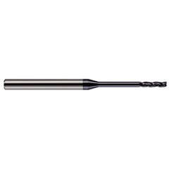 Square End Mill: 3/32'' Dia, 1/2'' LOC, 1/8'' Shank Dia, 2-1/2'' OAL, 4 Flutes, Solid Carbide Single End, AlTiN Finish, 30 ° Helix, Centercutting, RH Cut, RH Flute