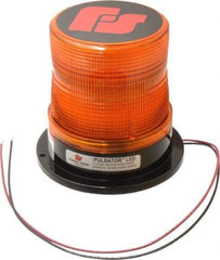 Federal Signal Emergency - Class II Candelas, Variable Flash Rate, Permanent Mount Emergency LED Beacon Light Assembly - Powered by 12 to 24 Volts, Amber - Americas Industrial Supply