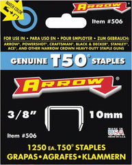 Arrow - 3/8" Wide High Carbon Steel Heavy-Duty Staples - 3/8" Leg Length - Americas Industrial Supply