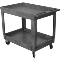 Wesco Industrial Products - 500 Lb Capacity, 25-1/2" Wide x 40-1/4" Long x 32-1/2" High Service Cart - 2 Shelf, Plastic, TPR Casters - Americas Industrial Supply