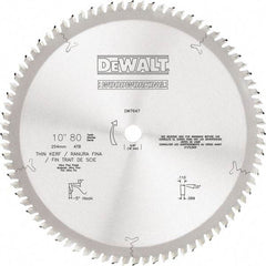 DeWALT - 10" Diam, 5/8" Arbor Hole Diam, 80 Tooth Wet & Dry Cut Saw Blade - Tungsten Carbide-Tipped, Standard Round Arbor - Americas Industrial Supply