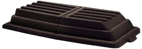 Rubbermaid - 61" Long x 31-3/4" Wide x 8-3/4" High, Black Polyethylene Hinged Lid - Use with Dome Lid Fits 3/4 Cu. Yd. - Americas Industrial Supply