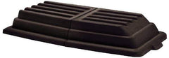 Rubbermaid - 61" Long x 31-3/4" Wide x 8-3/4" High, Black Polyethylene Hinged Lid - Use with Dome Lid Fits 3/4 Cu. Yd. - Americas Industrial Supply