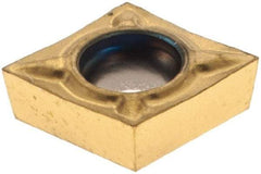 Seco - CCGT21.50 F1 Grade CP500 Carbide Turning Insert - TiAlN/TiN Finish, 80° Diamond, 1/4" Inscr Circle, 3/32" Thick, 0.0039" Corner Radius - Americas Industrial Supply